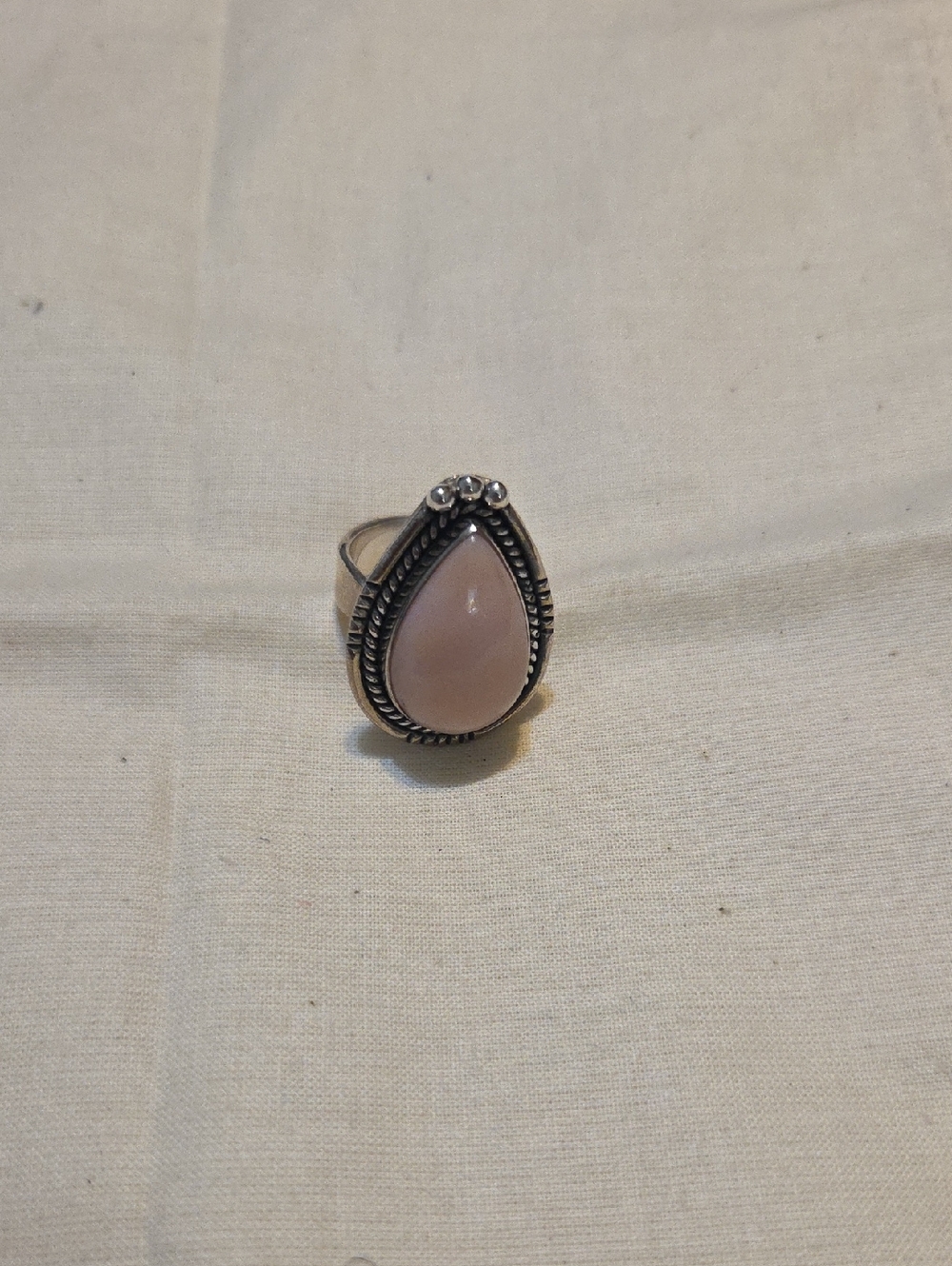 Sterling Teardrop Pink Conch Ring - Elegant Women’s Jewelry